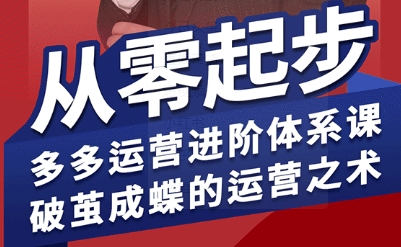 拼多多运营进阶系统课,从零起步,多多运营进阶体系课,破茧成蝶的运营之术(更新26年4月)-御文网