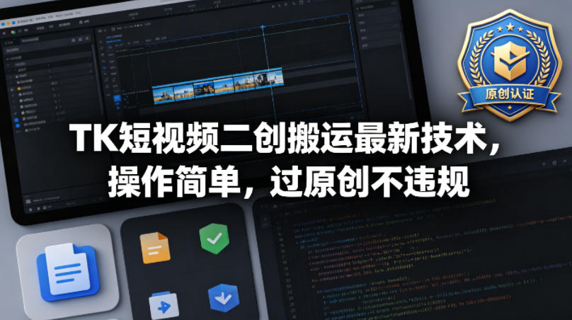TK短视频二创搬运最新技术,操作简单,过原创不违规-御文网